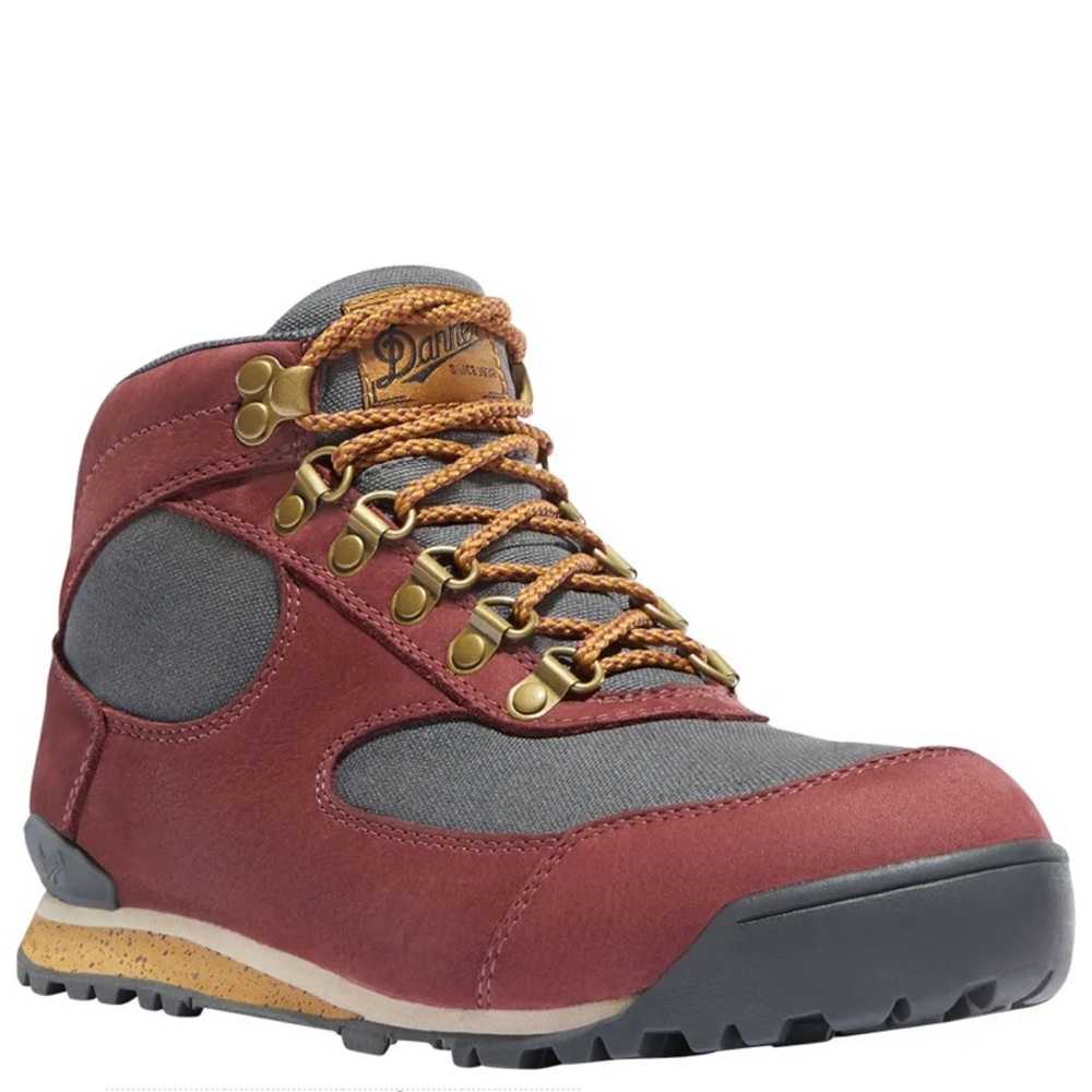 Danner Women's Jag Hiking Boots gray and maroon- Sangria/Storm